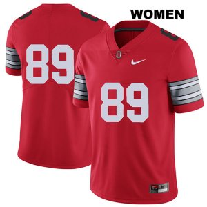 Women's NCAA Ohio State Buckeyes Luke Farrell #89 College Stitched 2018 Spring Game No Name Authentic Nike Red Football Jersey TH20R43XI